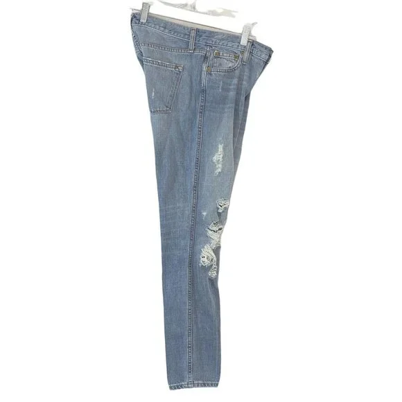 J. Crew Jeans 26 Regular Vintage Straight Slim Fit Cotton Medium Wash Distressed - Picture 3 of 12